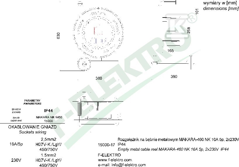 Rozgałęźnik bębnowy, MAKARA-460 NK - 15000-13